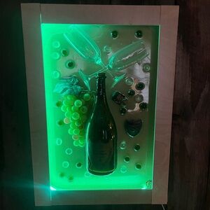 Illuminated Green DOM PERIGNON Art Piece !!!!!